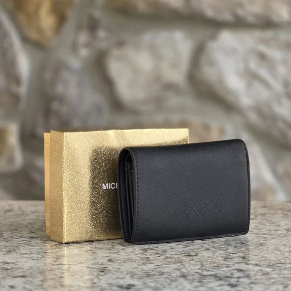 Michael Kors Jet Set Bifold Medium Black Wallet - Picture 2 of 7